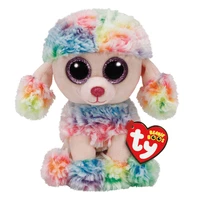 ty beanie boos big eyes rainbow the poodle plush animal cute toys stuffed doll birthday gift for kids 15cm