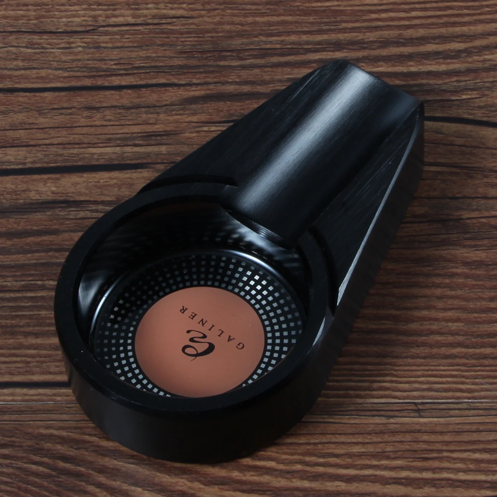 GALINER мини Металлическая черная сигарная пепельница дорожная пепельницы для