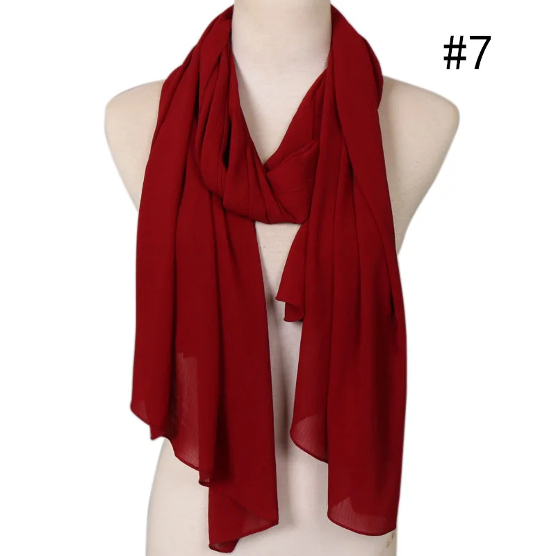 25 Colors Women Soft Long Scarf Muslim Hijab Shawl Wrap Chiffon Islamic Turban Headscarf Bandanas Ramadan Large Scarves 180*75cm