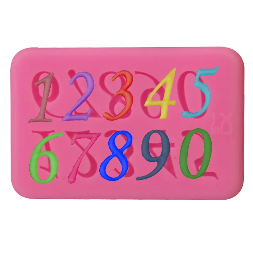 0 9 цифр DIY Инструменты для украшения тортов из мастики силиконовые формы