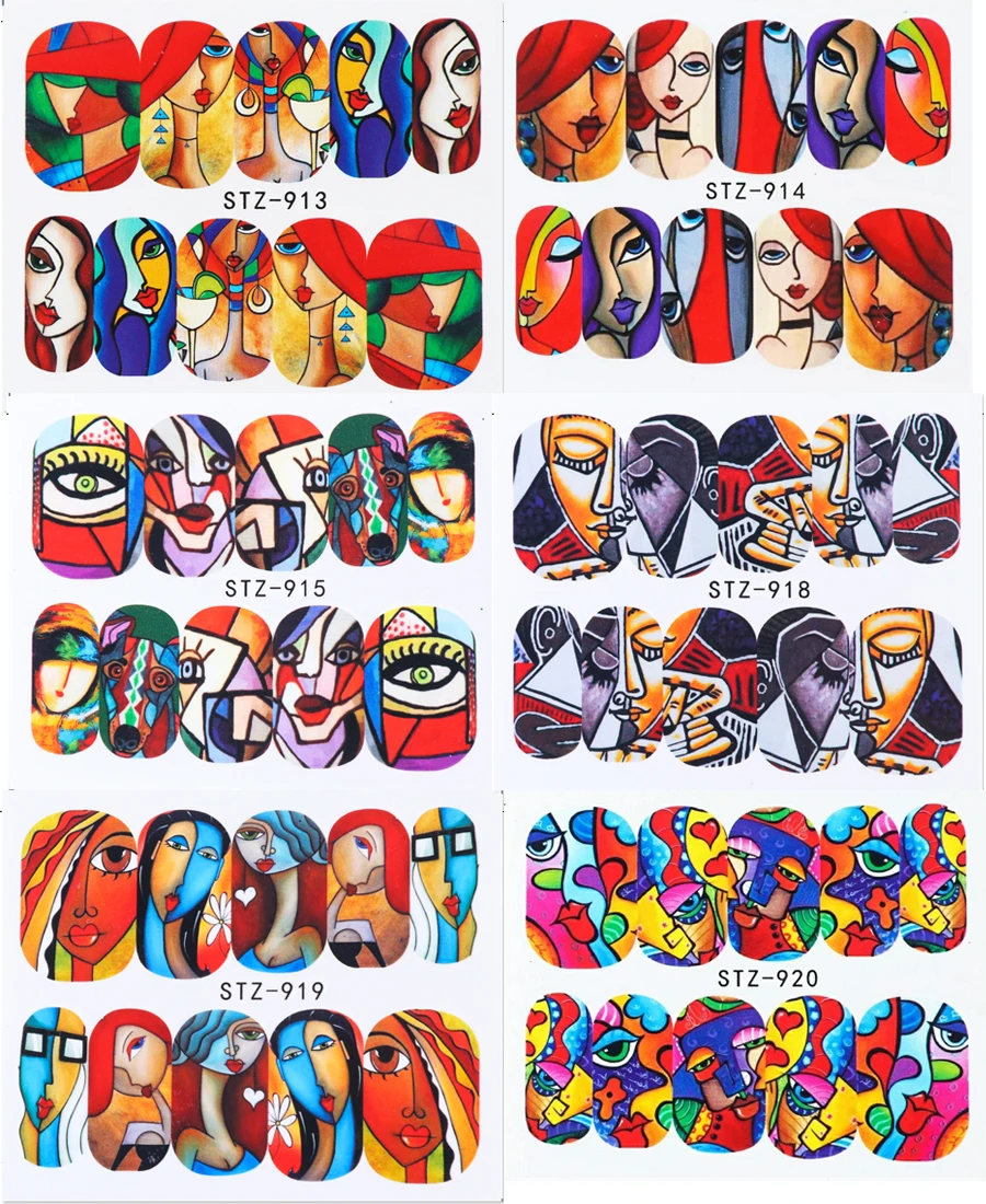 3/6 шт. абстрактные Водные Наклейки для ногтей | Красота и здоровье