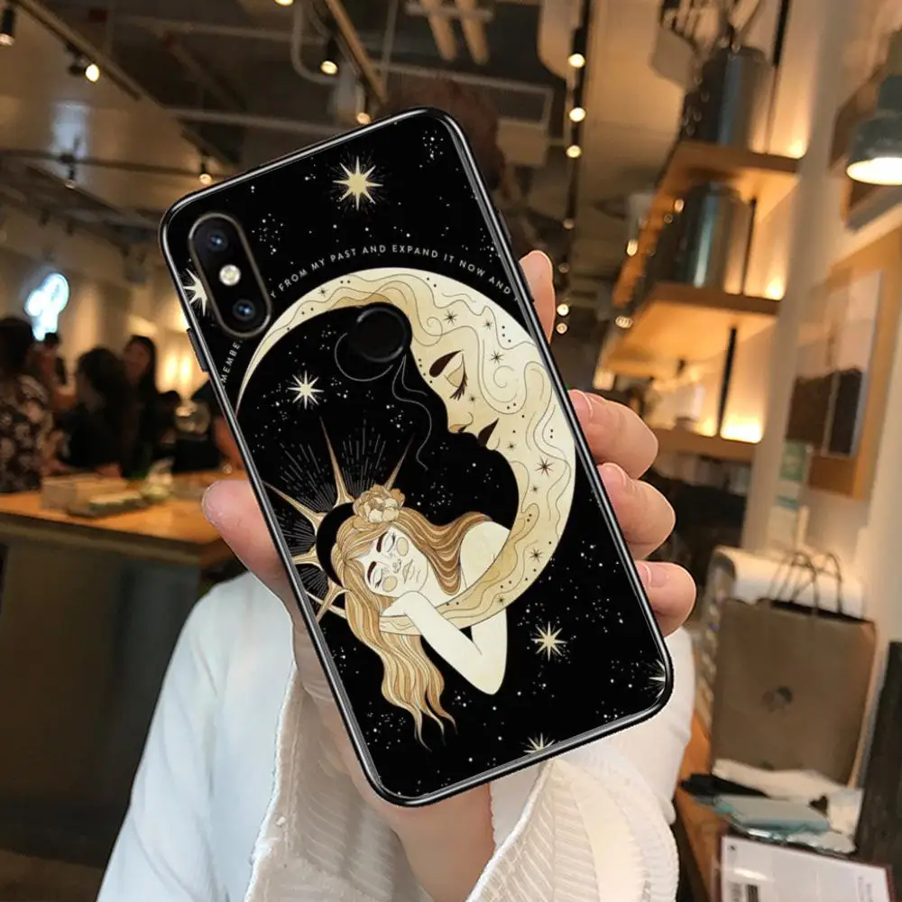 

Sun and Moon Phone Case For xiaomi M2 C3 X3 F2 Lite NFC 6 5 x Poco k30 Pro Anime Black Cover Silicone Back Pretty