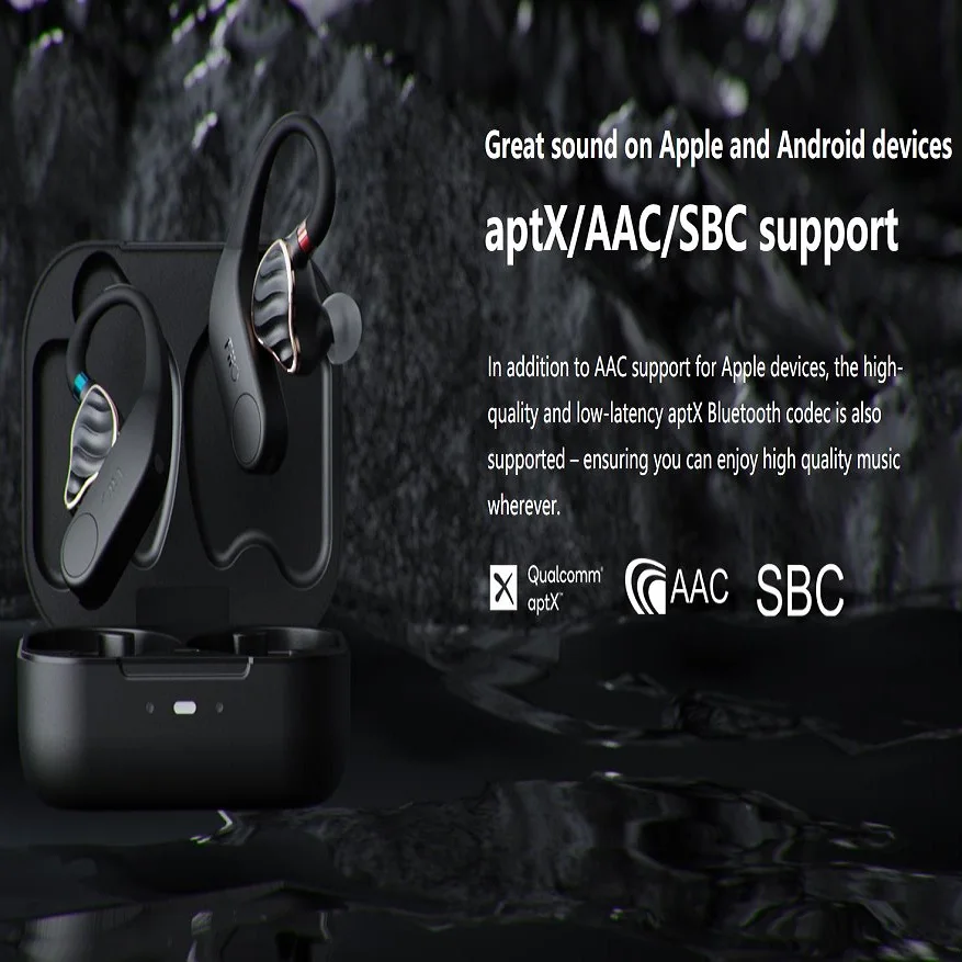 fiio utws3 hifi tws wireless earphone bluetooth receiver amplifier amp aac aptx sbc mmcx0 78mm earphone connector adapter free global shipping