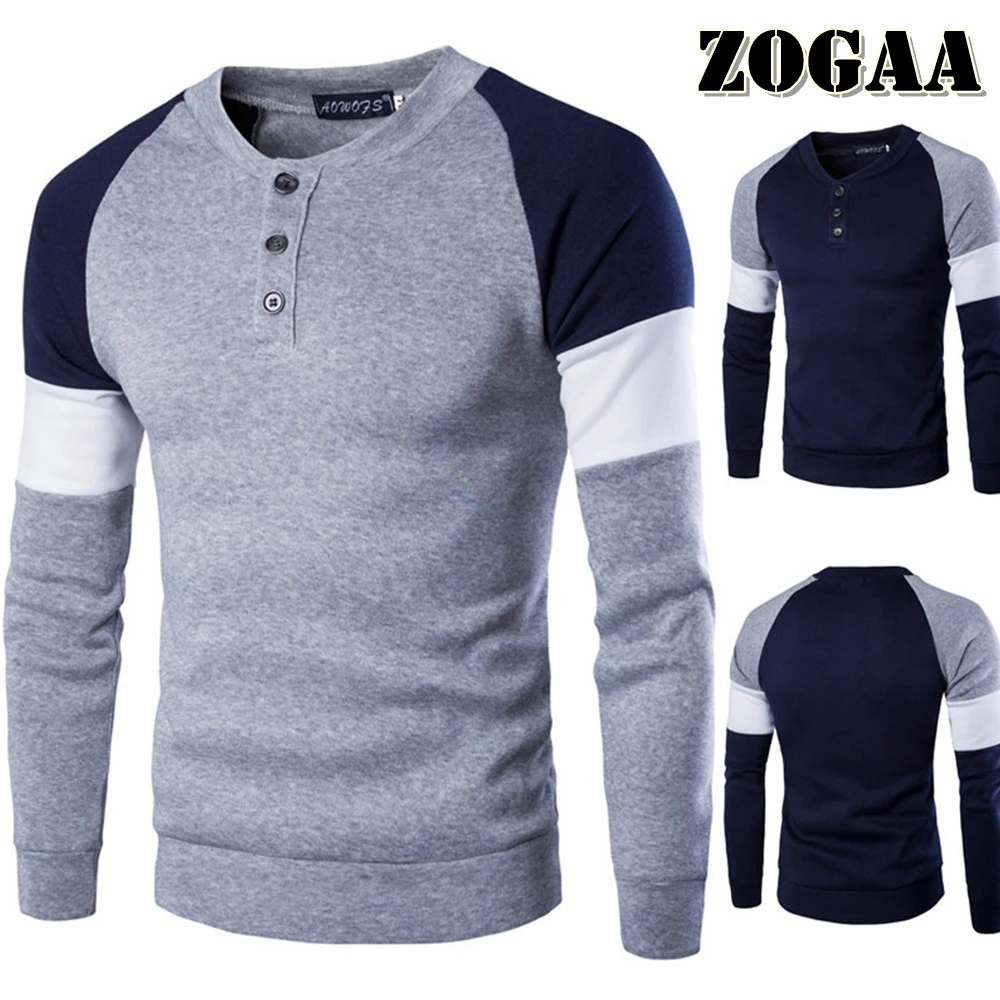 

ZOGAA New Casual Mens Sweater Slim Knitwear O-neck Mens Plain Long Sleeve Cottton Sweatears Pullover Jumper Tops Men Clothing