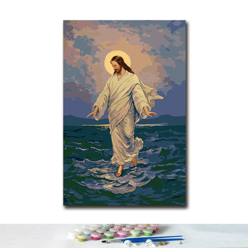 Diy Цифровая живопись христианская гостиная кухня спальня украшение для взрослых