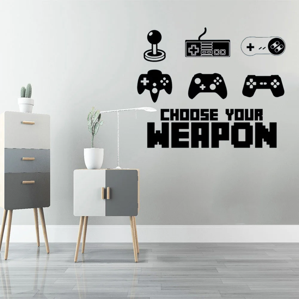 

Game Controller Wall Sticker Games Gamer Decor Wall Decal For Boys Room Home Design Vinyl Mural AY1380