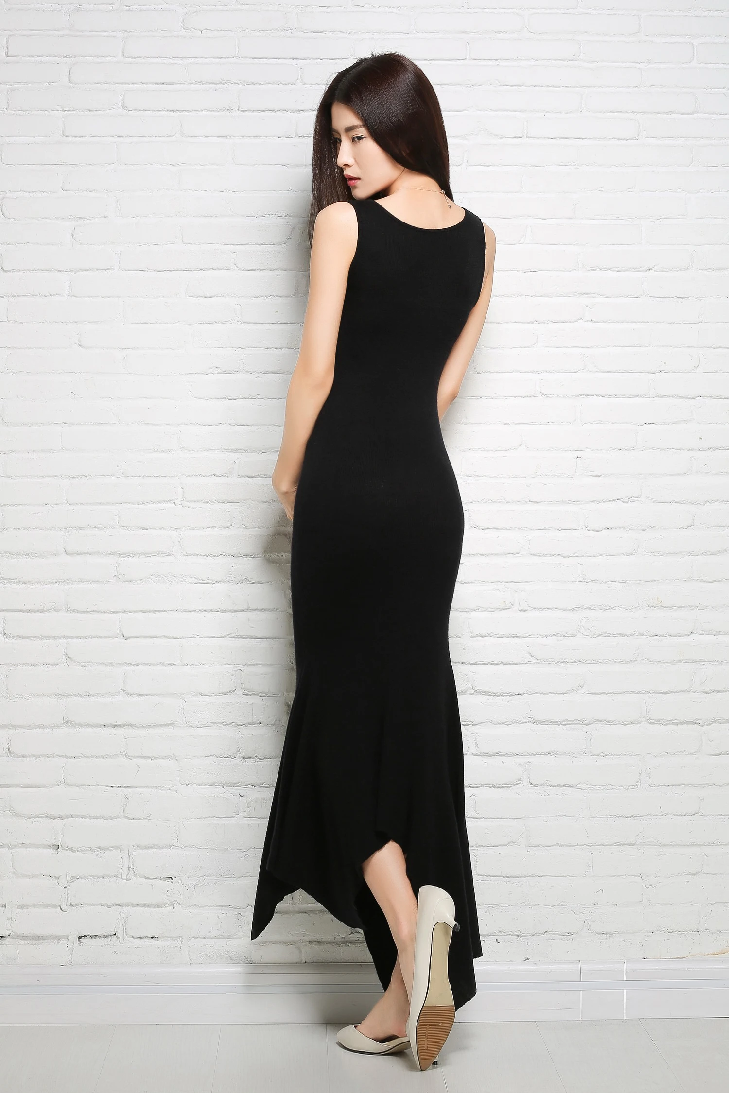 Удлиненная черная юбка жилет женская летняя одежда платье на бретелях без