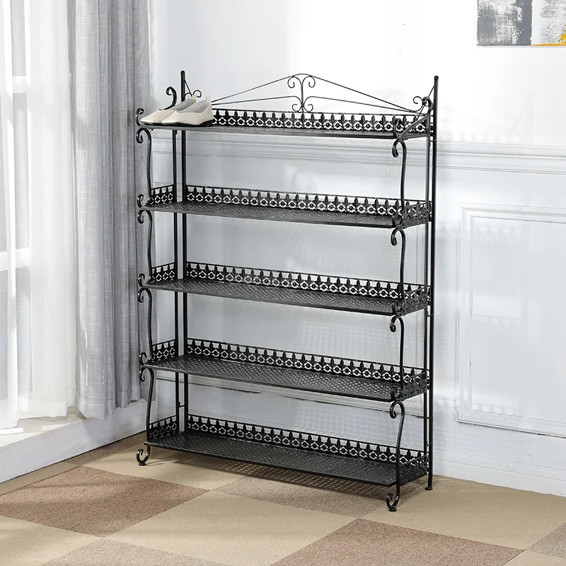 

Vintage Foldable Shoe Cabinets Organizer European Metal Shoe Cabinets Storage Organizador De Zapatos Entrance Furniture OC50XG