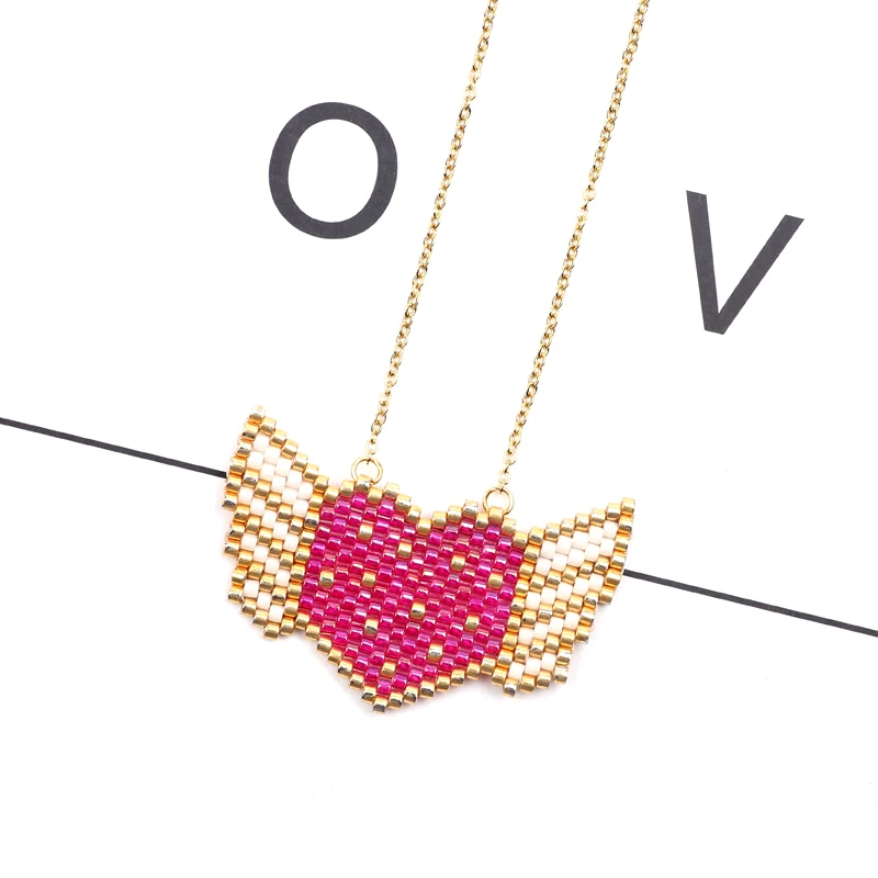 FAIRYWOO ожерелье с розовым сердцем ювелирные изделия на Хэллоуин ожерелья ангелом