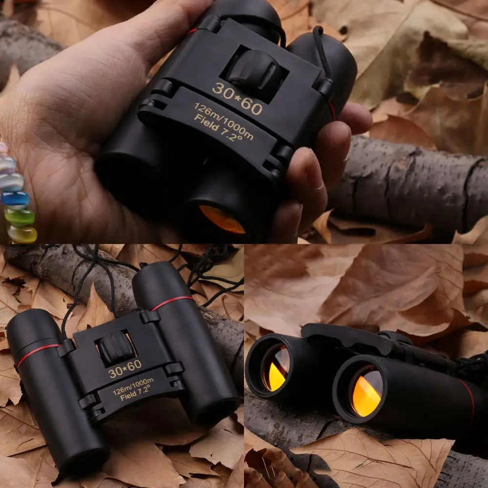 Кемпинга траве прочный 30X60 компактный зум бинокль HD мощный мини телескоп