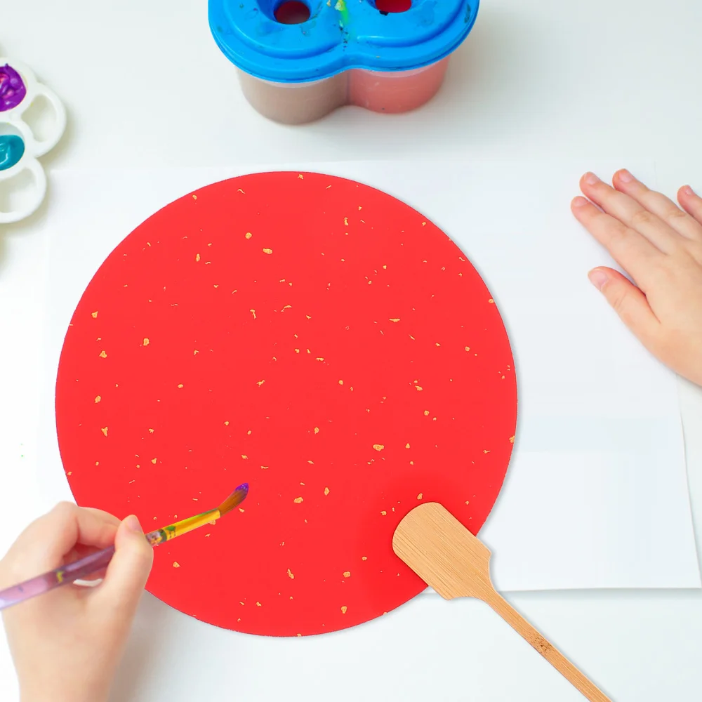 

1 Set of 2pcs Round Fans Creative Kids Graffiti Fans Blank Round Hand Fans