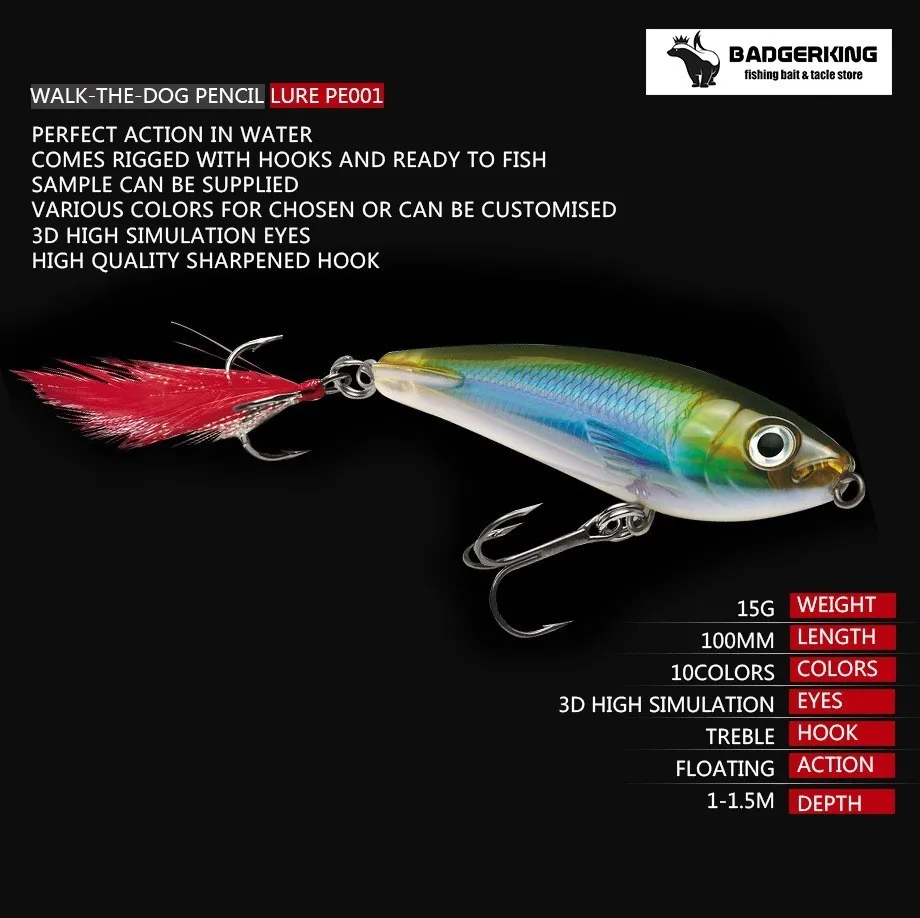 Водяной воблер 12/7 2 г приманка для рыбалки карандаш прогулок с собаками окуня и