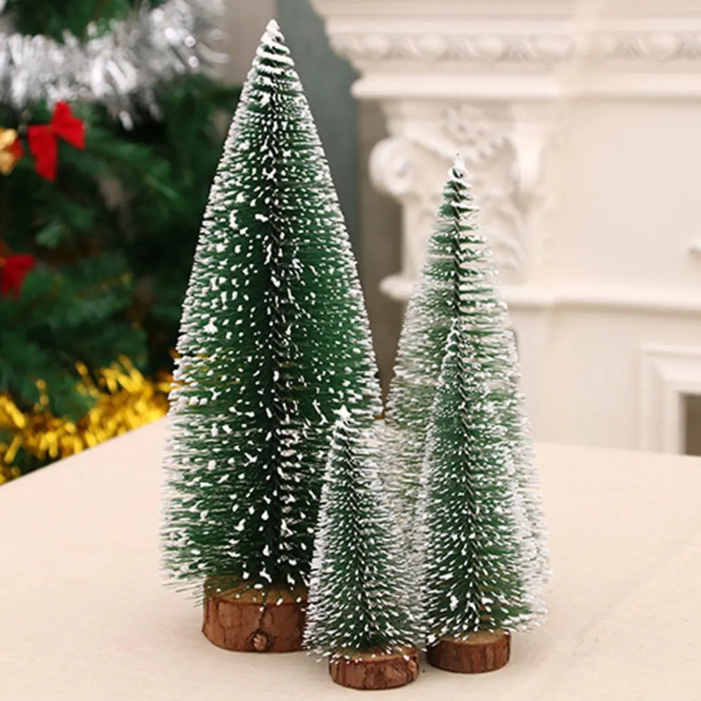

Christmas Tree Mini Artificial Trees Christmas Decorations for Home Wood Ornaments Tree Navidad New Year 2021Party Small Gift
