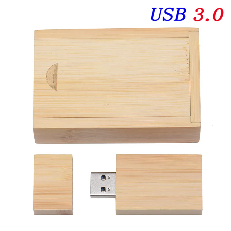 SHANDIAN Пользовательский логотип деревянный usb+ коробка флэш-накопитель карта памяти 4 ГБ 8 ГБ 16 ГБ 32 ГБ 64 ГБ Флешка логотип для фотографии свадьбы - Цвет: Bamboo