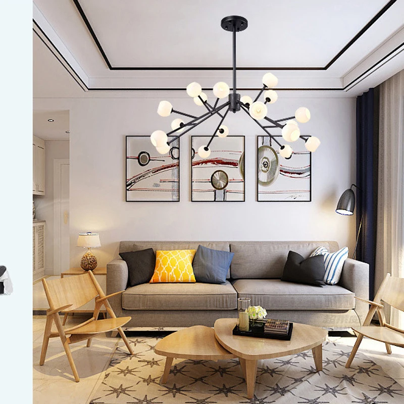 Современная люстра в Северной Европе светодиодная Люстра для гостиной столовой
