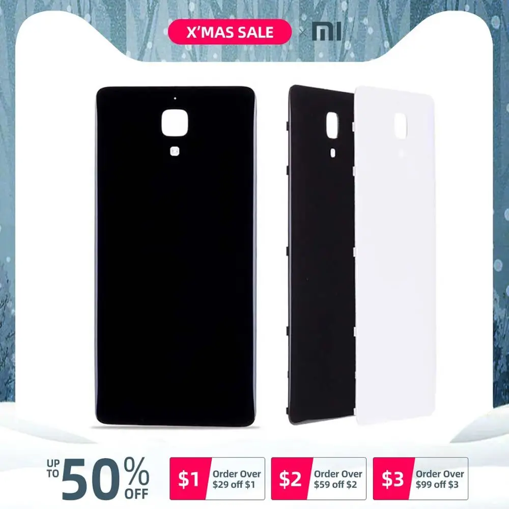 Задняя крышка для Xiaomi 4 mi4 на батарею черный белый