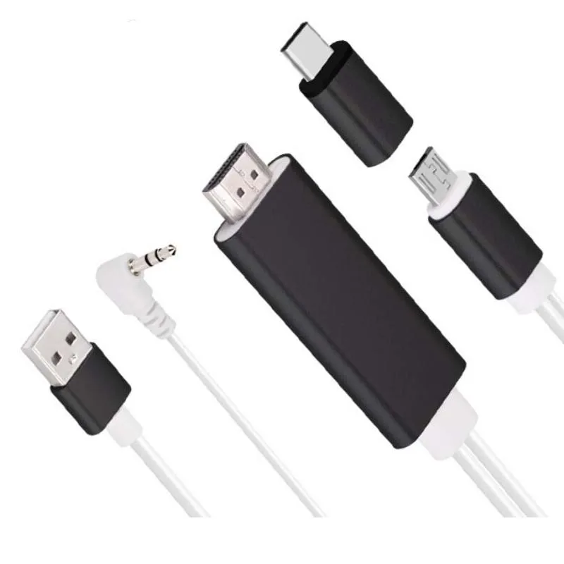 Micro USB C Type To HDMI-compatible Converter Digital AV Cable 1.8m 1080P 2 In 1 Mirror Screen TV Stick adapter For Android | Электроника