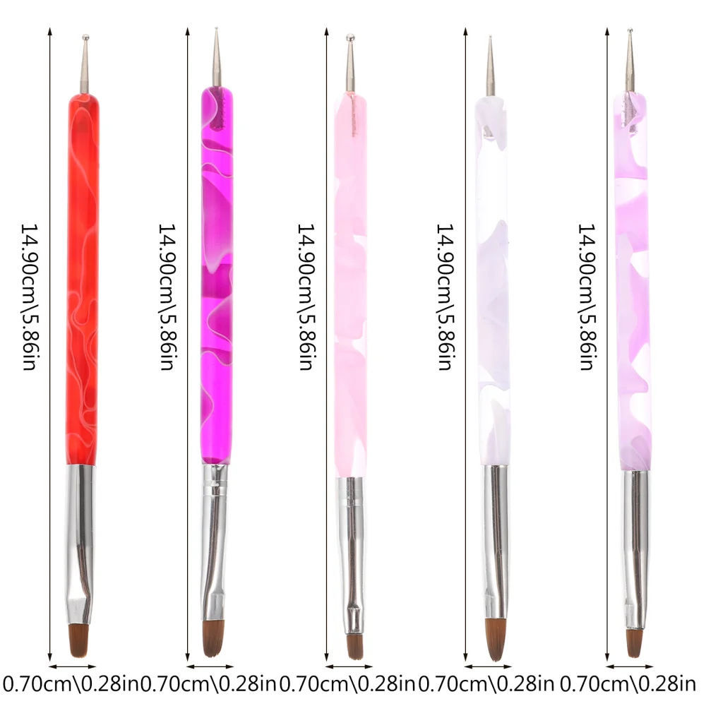 

5pcs Nail Art Tool Drawing Line Double-ended Point Drill Pen Manicure Pen