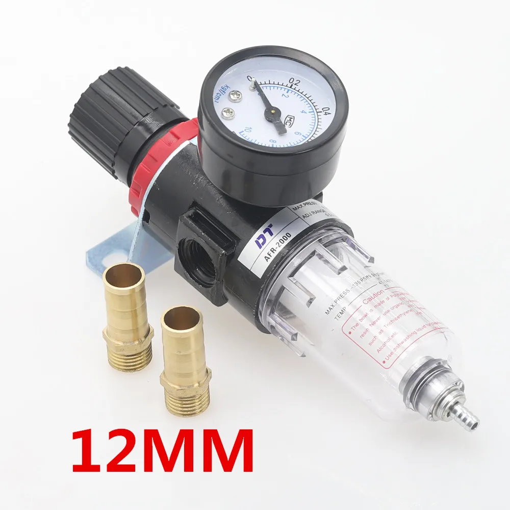 AFR2000-BT12mm Пневматический фильтр для очистки воздуха AFR2000, регулируемый манометр 1/", сброс давления 4 мм, 6 мм, 8 мм, 10 мм, 12 мм, фитинги - Цвет: AFR2000-BT12mm