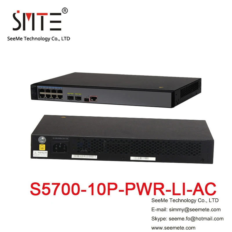 HW S5700 10P PWR LI AC переключатель 8 портов Ethernet 10/100/1000 PoE + порты 2 SFP двуколки 110/220V|sfp
