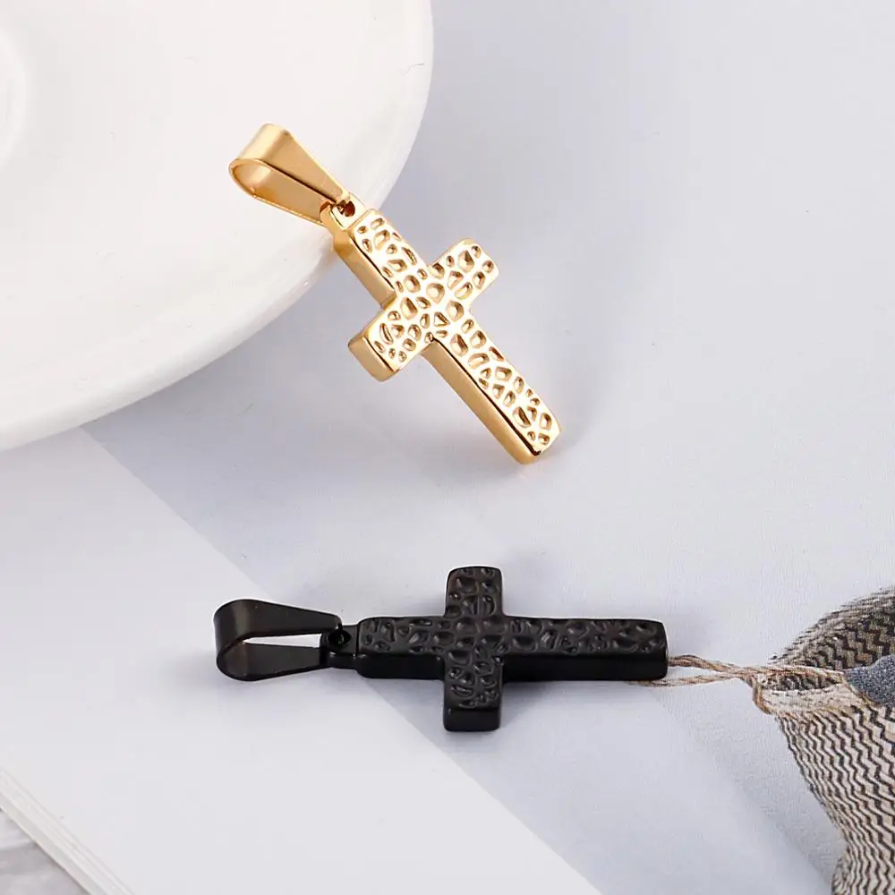 Fongten простой крест Лучший кулон друг ожерелье черная сталь Модные мужские и