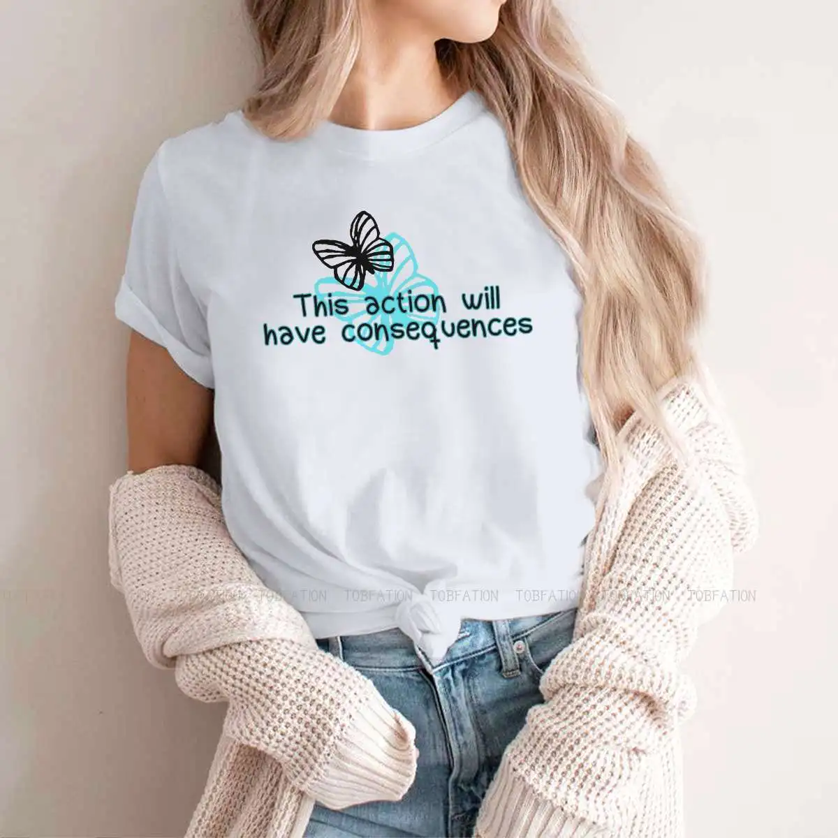 

Повседневная Женская футболка с принтом «с принтом», размеры 4XL, 5XL