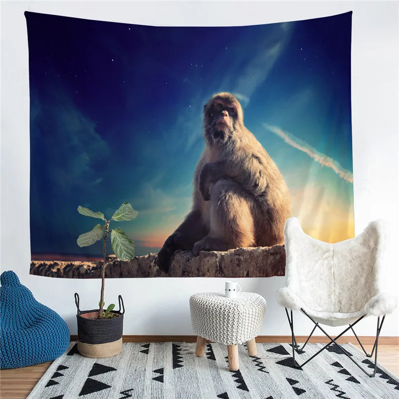 

Декоративный Настенный Гобелен для гостиной с принтом животных, коврик для йоги, домашний декор, искусство
