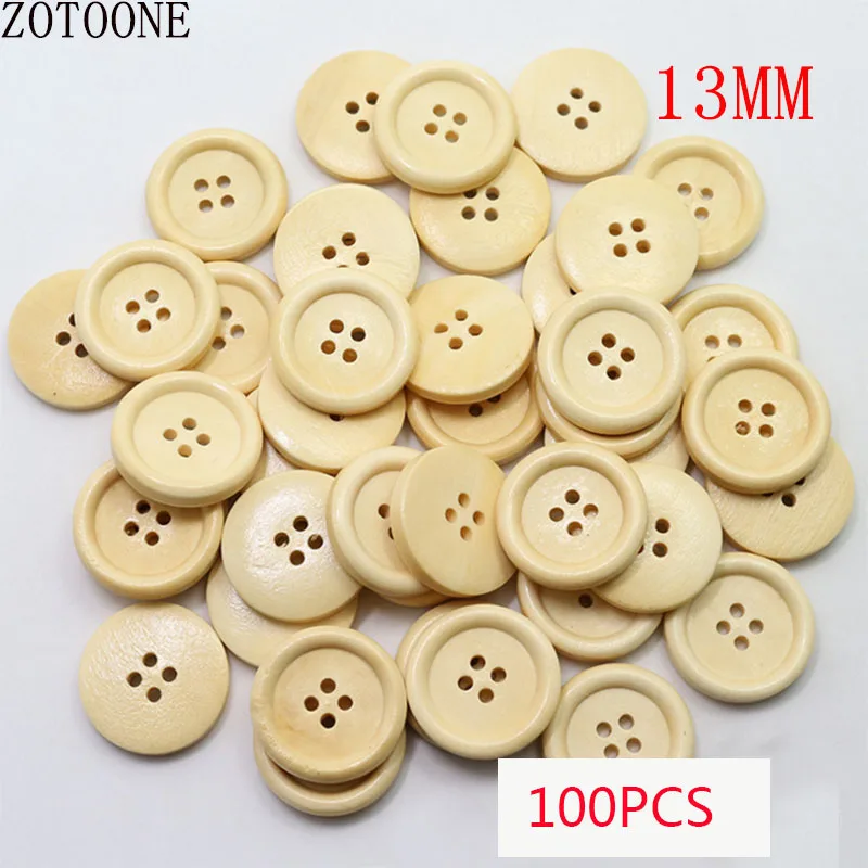 nature color 13mm ZOTOONE коричневый натуральный цвет деревянные пуговицы ручной работы Скрапбукинг для свадебного декора Кнопка 10 мм/15 мм/13 мм Z1 - Цвет: nature color 13mm