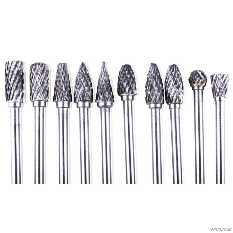 

10pcs Cemented Carbide Rotary File 6mm Tungsten Carbide Carving Polishing Drill Bit for Metal Wood Grinding Woodworking Dropship