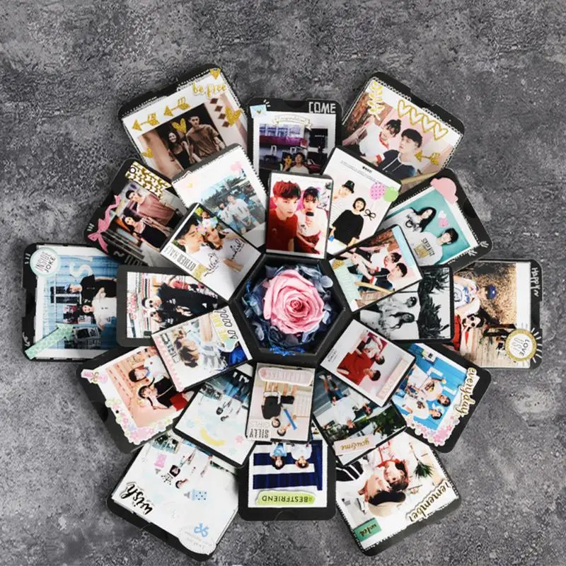 Шестиугольник сюрприз взрыв коробка творческий DIY ручной работы скрапбук