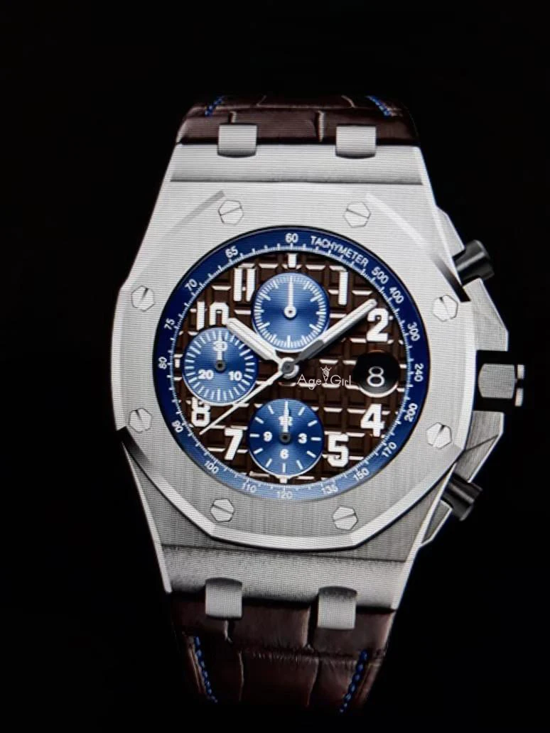 

Classic New Genuine Leather Chronograph Men Watch Stopwatch Blue Black Rose Gold Sapphire Crystal Watches Limited AAA+