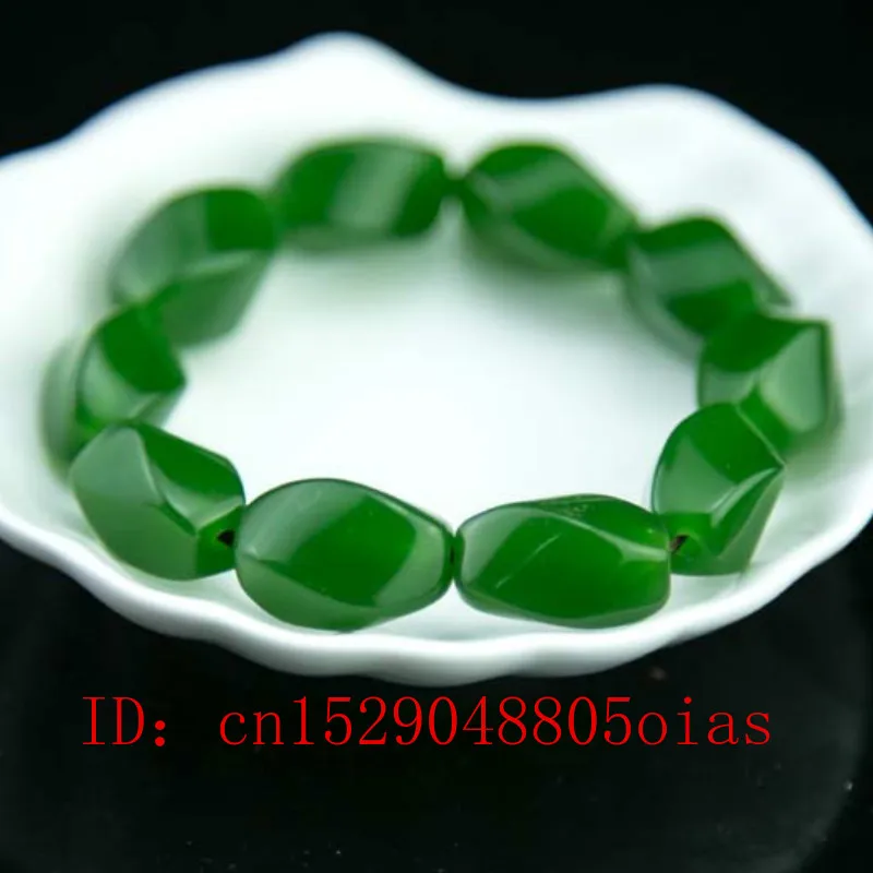 Натуральный зеленый китайский Jade Jasper бисер эластичный браслет Модный Шарм