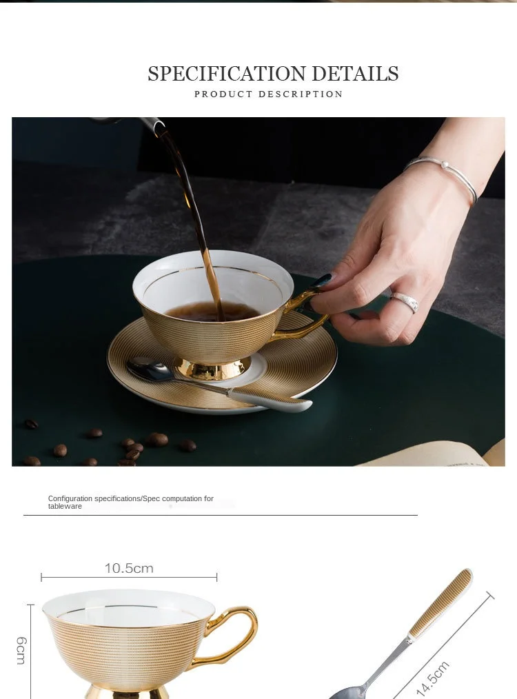 Забавная креативная кофейная чашка и блюдце из Королевского золотого костяного