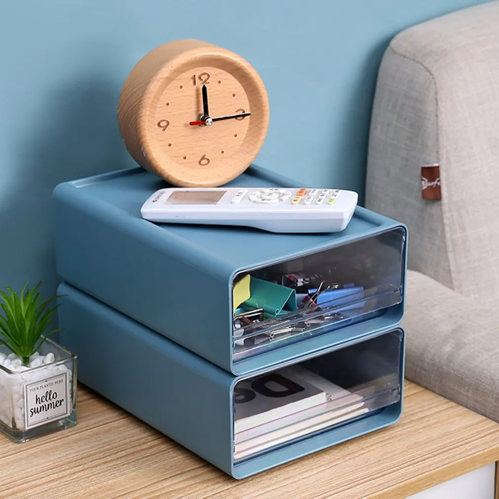 

Plastic Storage Cabinet Desktop Office Organizer Transparent Drawer Stackable Storage Box For Desktop Bedside