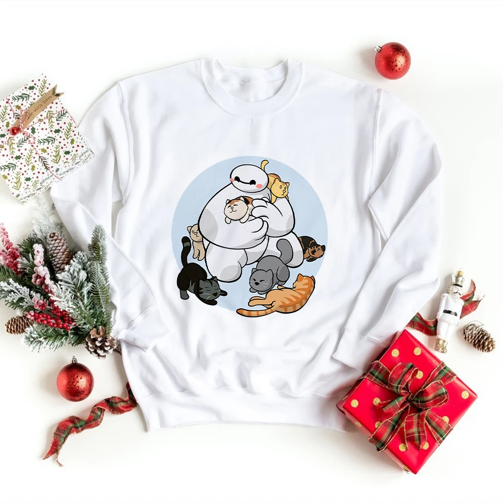 

Disney Ropa Aesthetic Cute Baymax and Cats Print Toddler Boy Pullover Kawaii Harajuku Kids Hoodie Cartoon Casual Home Clothes