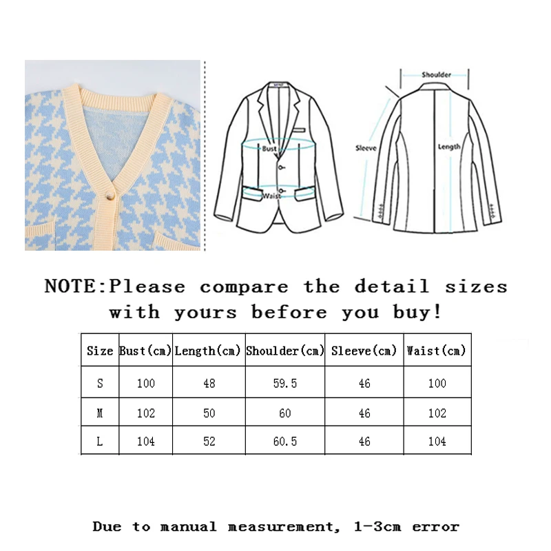 

Vangull Plaid Print Vintage Cardigans Sweater Women V Neck Elegant Chic Short Sweater Tops Spring Fashion Single Breasted Jumper