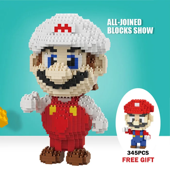 1650pc Mario Gift 1350 шт Супер Марио 3D Модели Строительные блоки алмазные мини-блоки DIY кирпичные развивающие кирпичные игрушки для детей детские подарки - Цвет: 1650pc Mario Gift