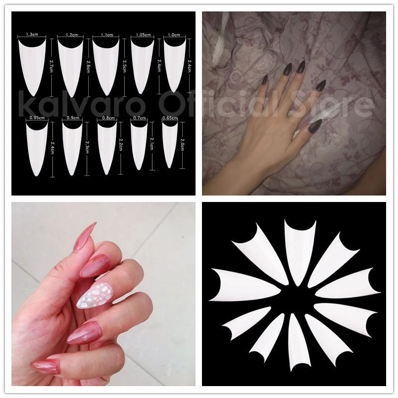 600/500 шт. Балерина капсула Ongle прозрачный/натуральный/белый ложный гроб острый