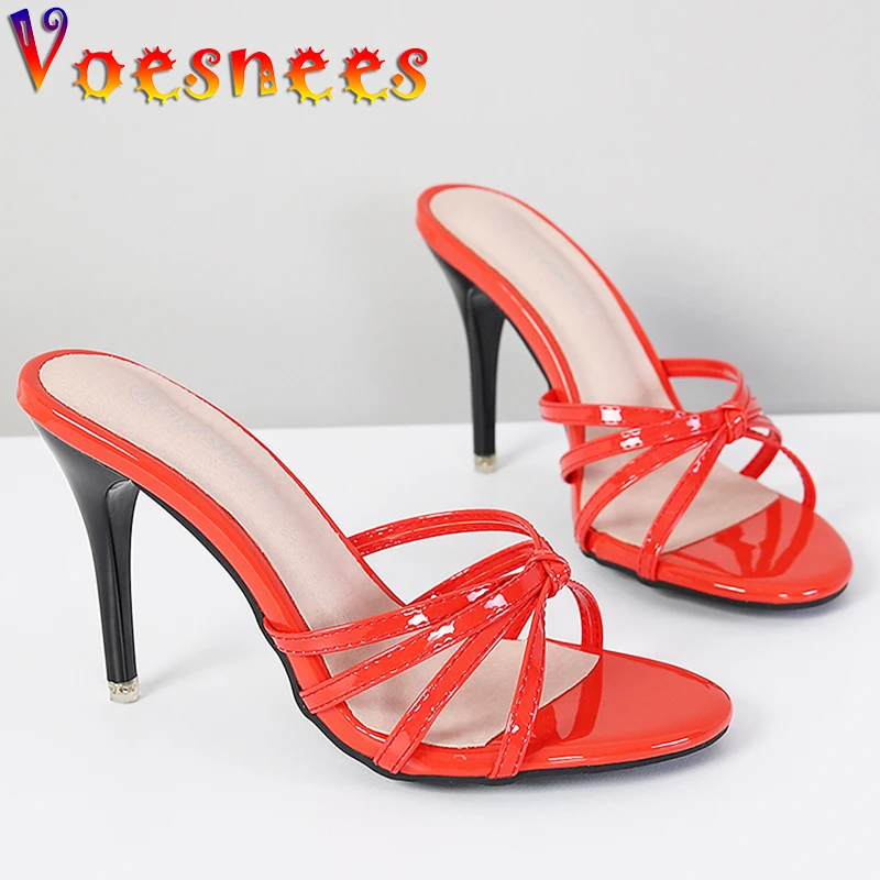 

Modern Slippers Office Career Ladies Slippers Shallow Mouth Outside Slide Women Sandals Narrow Band Thin High Heels Sexy Shoes