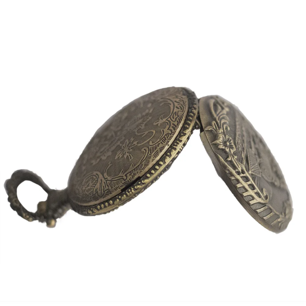 Карманные часы в античном стиле для мужчин и женщин черный полый чехол кварцевые