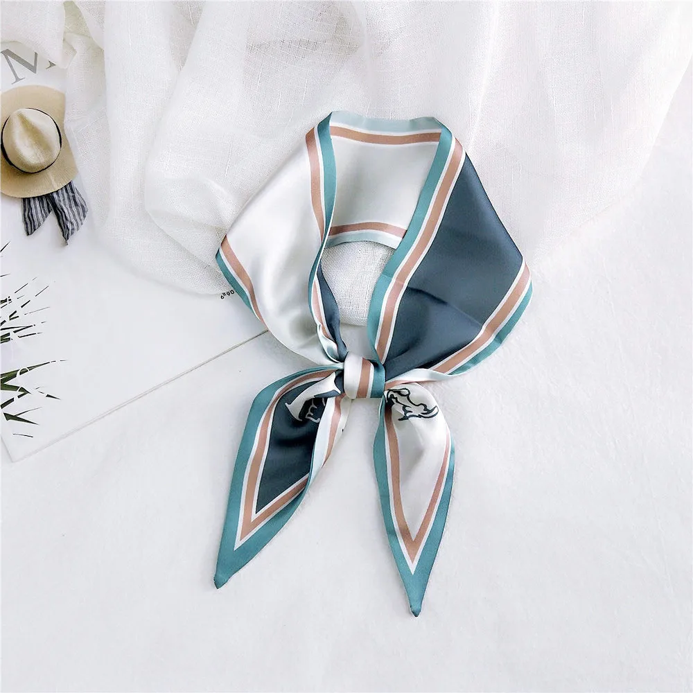 Новинка 2021 весна лето женский шелковый шарф с морщинами для волос изображением