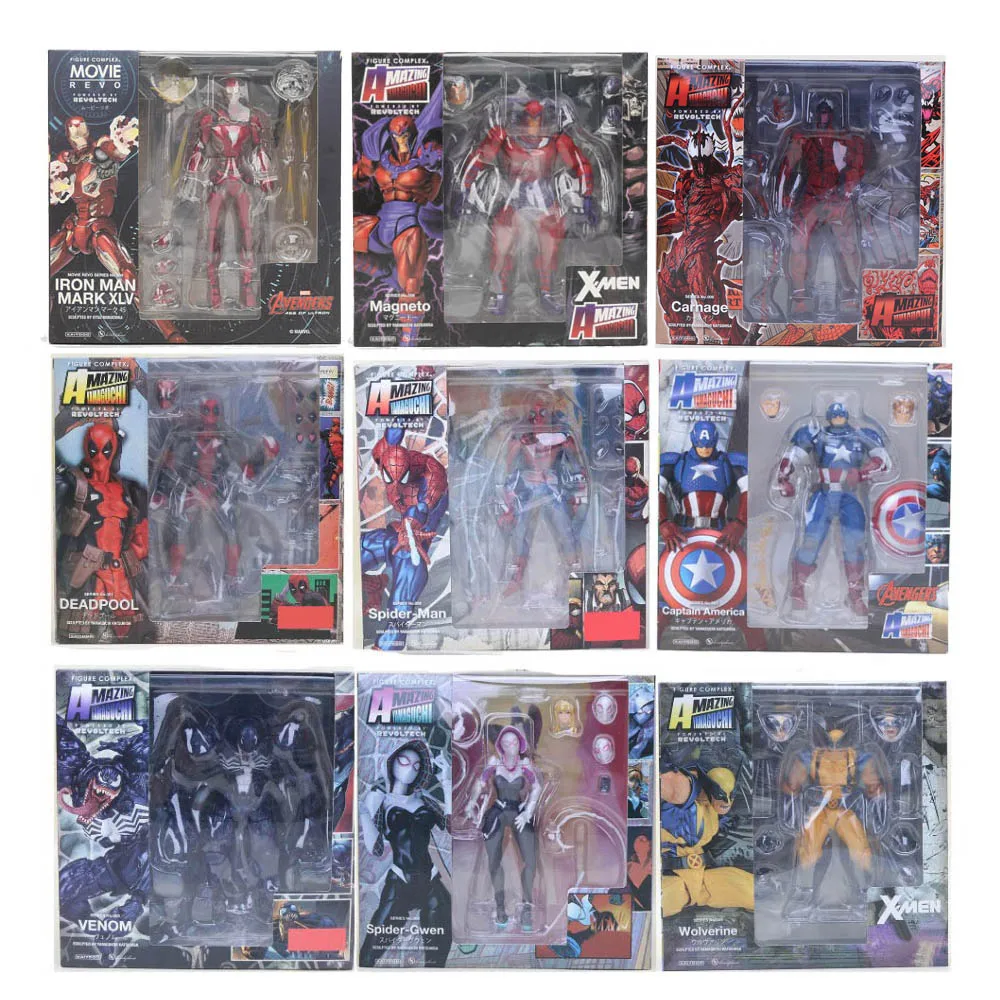 Экшн фигурка из серии Мстители Дэдпул Человек паук Веном Гвен Росомаха Капитан