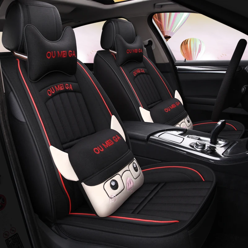 Полный охват льняное волокно сиденья автомобиля чехлы для audi a6 c5 c6 c7 4f avant