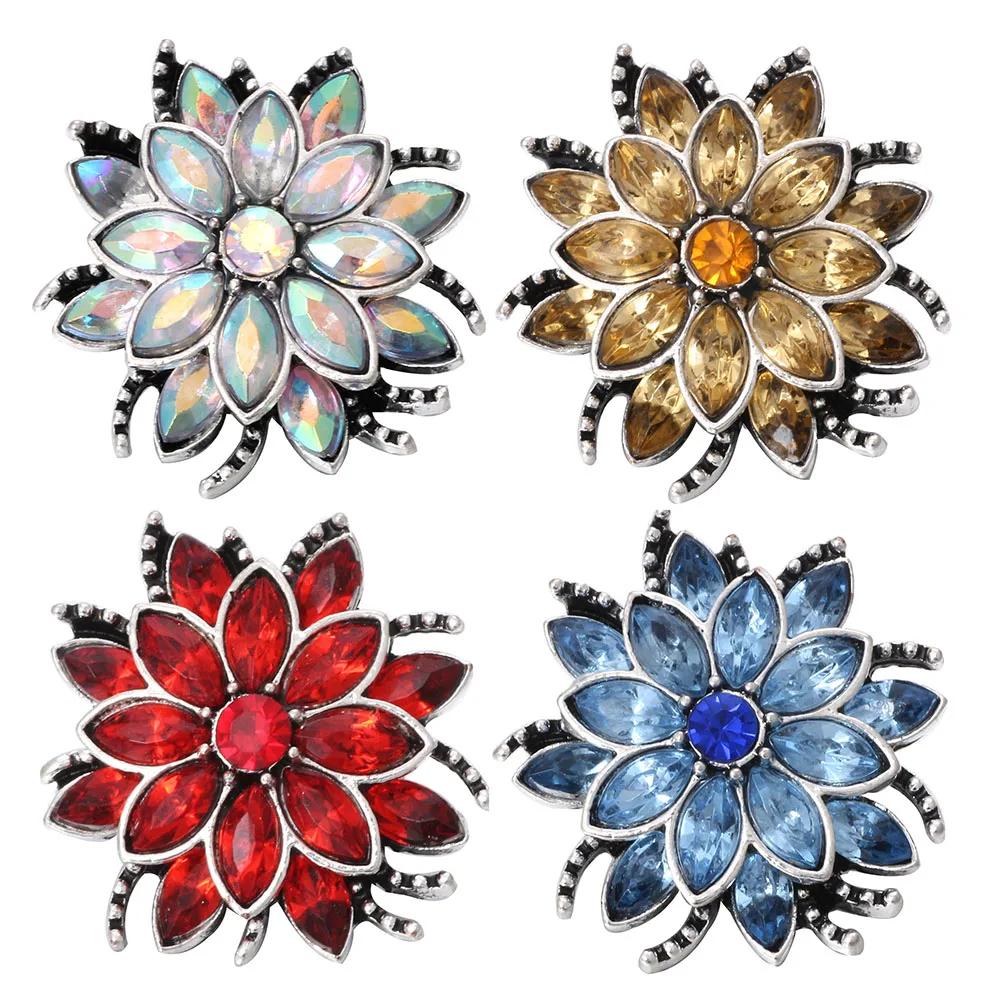6 шт./лот Новое поступление DIY Хрустальный цветок кнопки ювелирные изделия