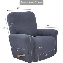 European Style Recliner Stretch Sofa Cover Charcoal Thickened Fleece Recliner Protection Pad Non-Slip Furniture Cover (3)