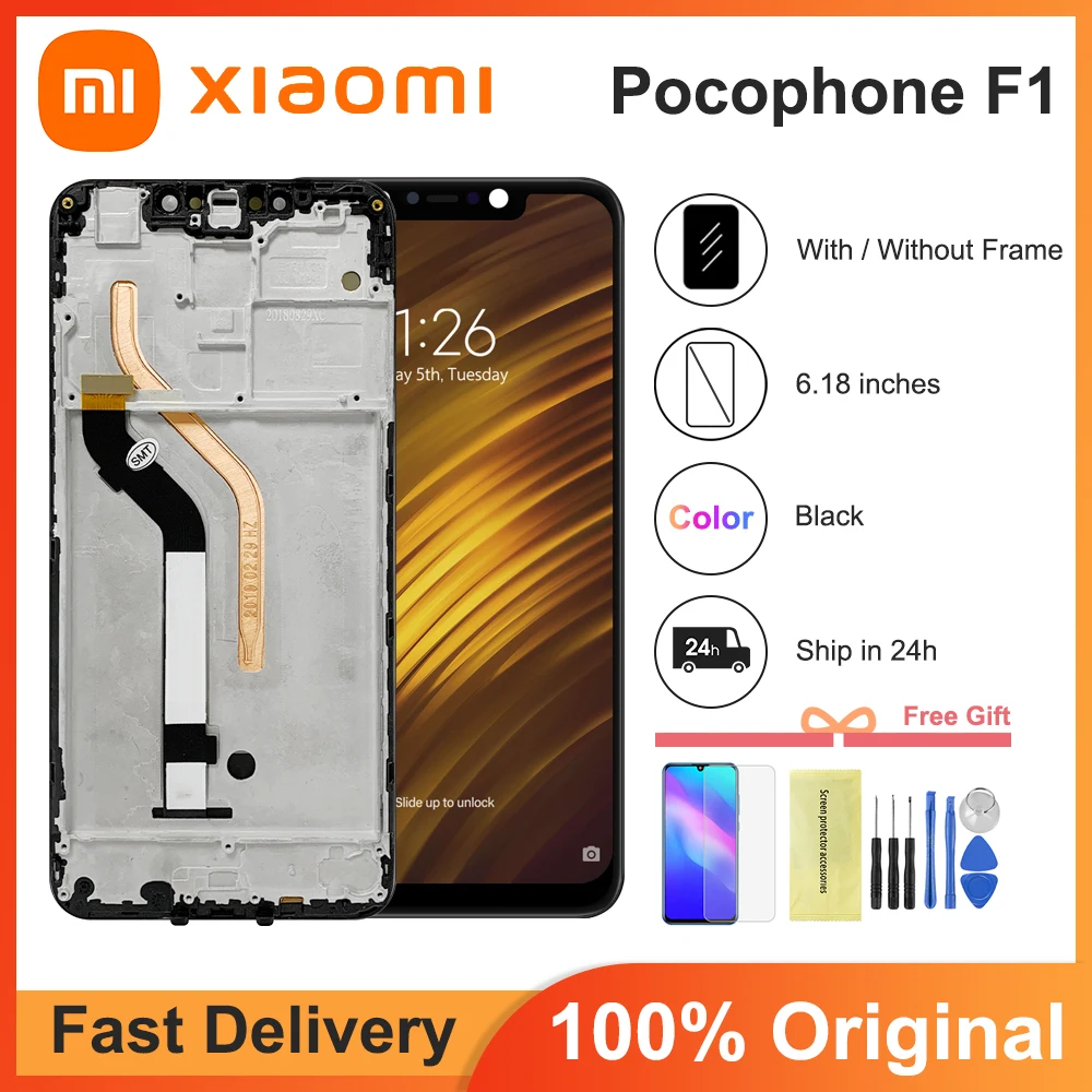 ЖК-экран с рамкой для Xiaomi Pocophone F1 6 18 дюймов качество AAA сменный POCO | Мобильные