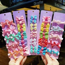 Oaoleer – ensemble d'accessoires pour cheveux dessin animé pour bébés filles, Mini nœuds de cheveux coréens, Barrettes couleur bonbon, épingles à cheveux mignonnes, 10 pièces/lot  (4)
