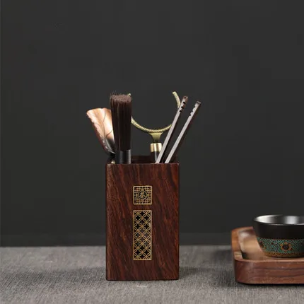 Ebony Аксессуары для чая церемония шесть джентльменов зажим трубки ложка набор