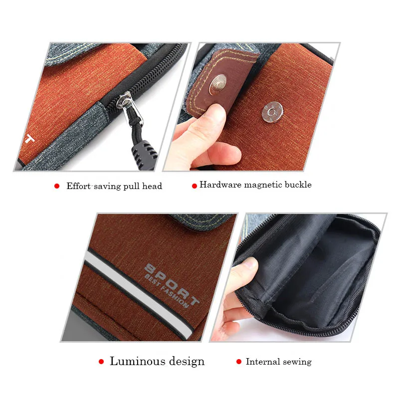 Universal Waterproof Oxford cloth Cell Phone Bag For Samsung/iPhone/Huawei/Nokia/Xiaomi Wallet Case Belt Pouch Coin Purse Pocket