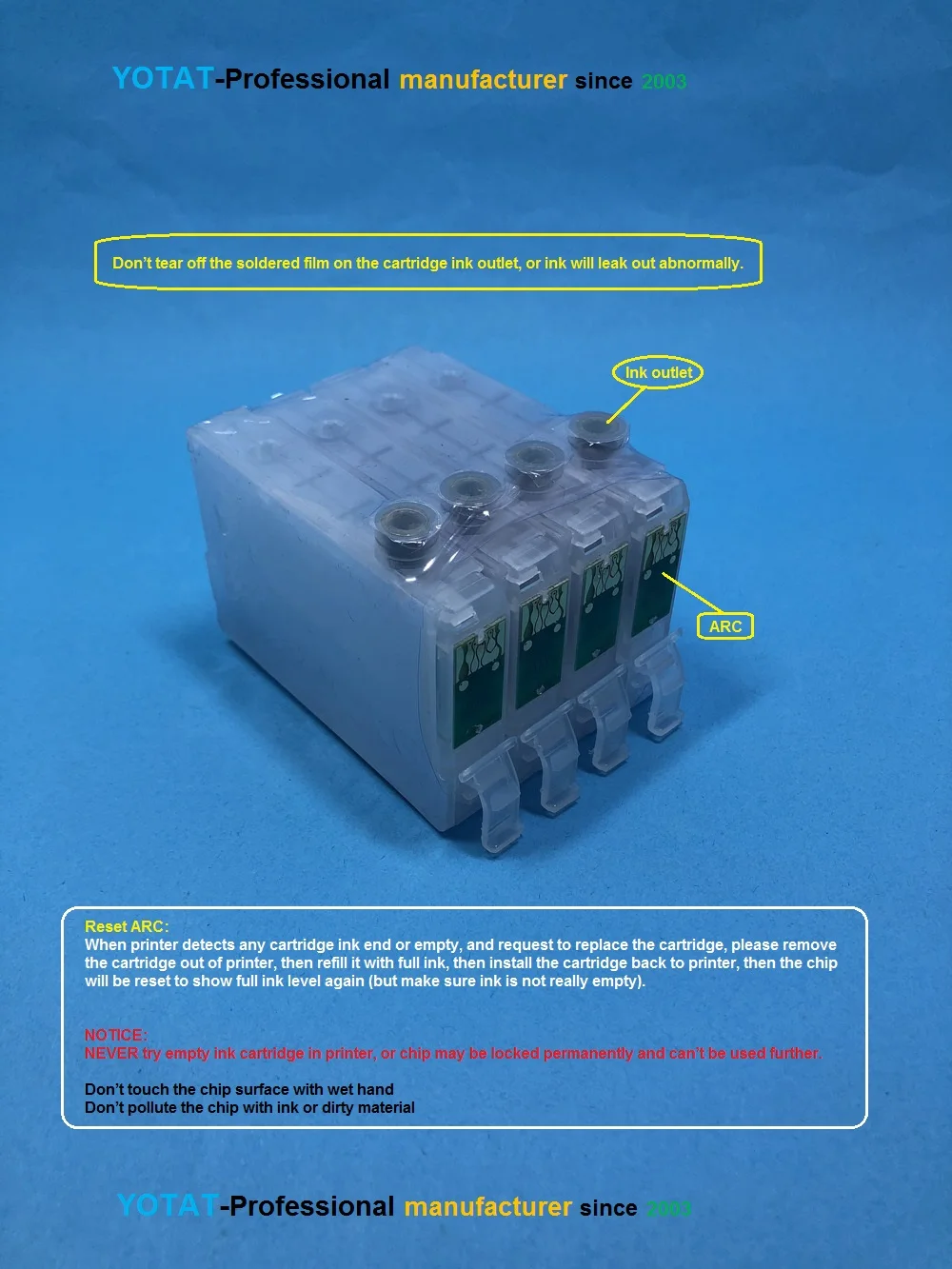 YOTAT пустой многоразовый чернильный картридж T1351 T1332 T1333 T1334 для Epson Stylus T25 TX125 TX123 TX135